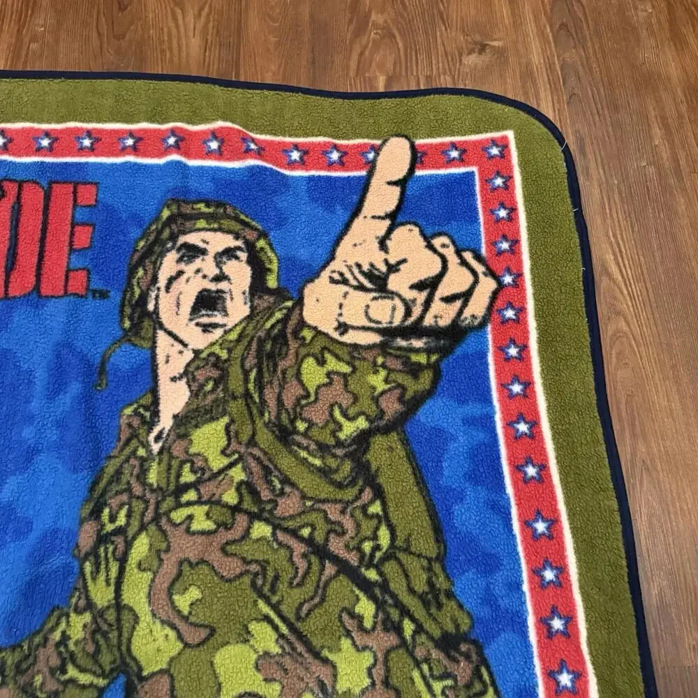 Vintage 90s/00s RARE G.I. JOE Army Military Novelty Promo Blanket Size 58x42‎